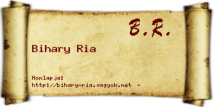 Bihary Ria névjegykártya